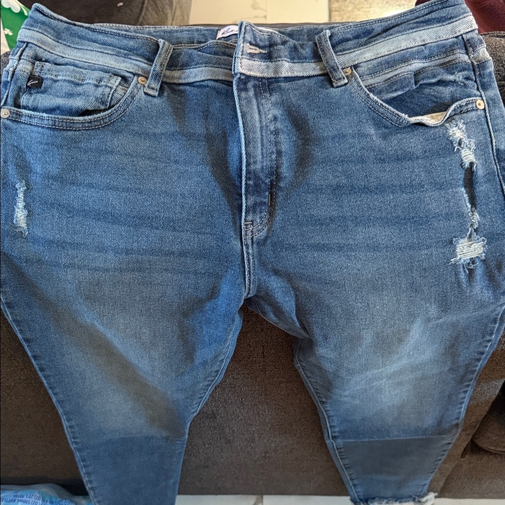 KanCan Women's Skinny Distressed Blue Jeans